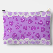 Trendy Purple Hearts With Dots And Swirls アクセサリーポーチ (裏面)