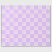 Trendy Purple Monogram Initial Checkerboard ラッピングペーパー (フラット)