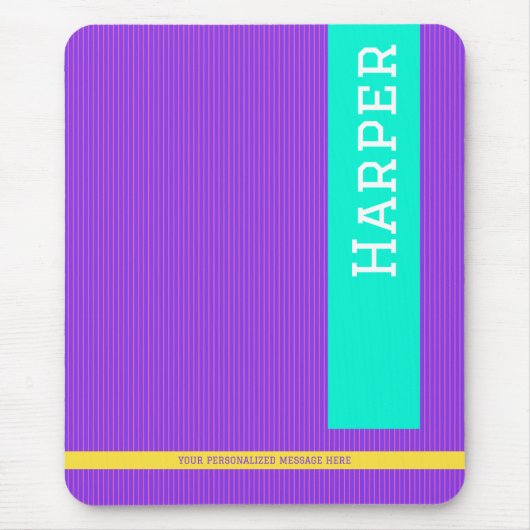 Trendy Purple Personalized Name  マウスパッド (正面)