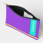 Trendy Purple Personalized Name and Monogram アクセサリーポーチ (見開き)