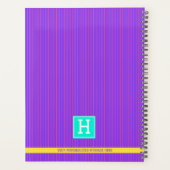 Trendy Purple Personalized Name & Monogram Planner プランナー手帳 (裏面)