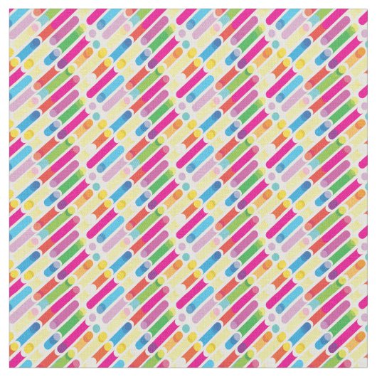Trendy Rainbow Diagonal Lines Pattern Pop Art ファブリック (クローズアップ)