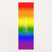 Trendy Rainbow Gradient Script Name ヨガマット (正面)