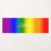 Trendy Rainbow Gradient Script Name ヨガマット (正面(横))