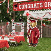 Trendy Red Bear Printable Graduation Party Decor ポスター