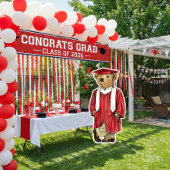Trendy Red Bear Printable Graduation Party Decor ポスター