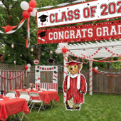 Trendy Red Bear Printable Graduation Party Decor ポスター