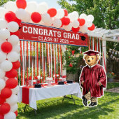 Trendy Red Bear Printable Graduation Party Decor ポスター