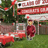 Trendy Red Bear Printable Graduation Party Decor ポスター