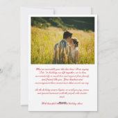 Trendy Red Calligraphy Married Little Christmas シーズンカード (裏面)