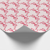 Trendy red ribbon bows  ラッピングペーパー (角)