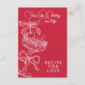 Trendy Red She's The Cherry On Top Bridal Shower エンクロージャーカード (正面)