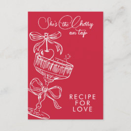 Trendy Red She's The Cherry On Top Bridal Shower エンクロージャーカード