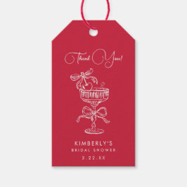 Trendy Red She's The Cherry On Top Bridal Shower ギフトタグ
