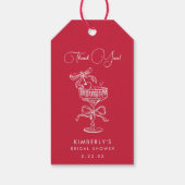 Trendy Red She's The Cherry On Top Bridal Shower ギフトタグ (裏面)