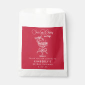 Trendy Red She's The Cherry On Top Bridal Shower フェイバーバッグ (正面)