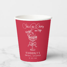 Trendy Red She's The Cherry On Top Bridal Shower 紙コップ