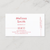 Trendy Red Stylish Professional Beauty Spa Salon 名刺 (裏面)