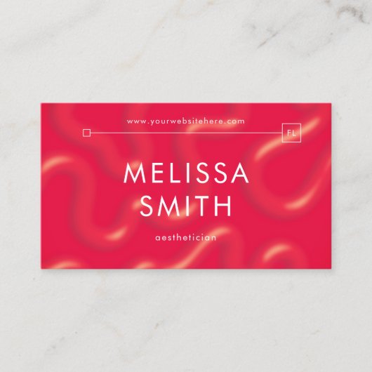 Trendy Red Stylish Professional Beauty Spa Salon 名刺 (正面)