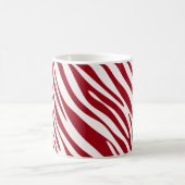 Trendy Red Zebra Animal Sripes コーヒーマグカップ (中央)