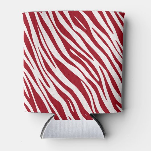 Trendy Red Zebra Animal Sripes 缶クーラー (正面)