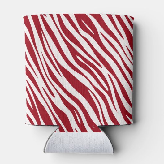 Trendy Red Zebra Animal Sripes 缶クーラー (裏面)