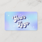 Trendy Retro Blue Hair Spa Lash Beauty Salon Logo 予約カード (正面)