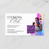 Trendy Retro Iridescent Fitness Influencer Photo 名刺 (裏面)