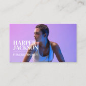 Trendy Retro Iridescent Fitness Influencer Photo 名刺 (正面)