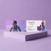 Trendy Retro Iridescent Fitness Influencer Photo 名刺