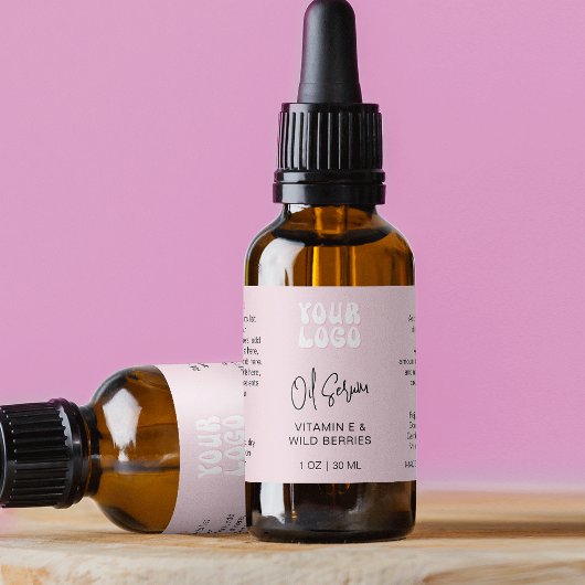 Trendy Retro Pink 1 OZ 30ml Dropper Bottle ラベル