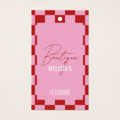 Trendy Retro Pink Clothing Boutique Price Hang Tag (正面)