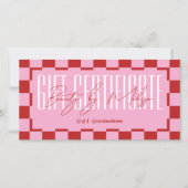 Trendy Retro Pink & Red Spa Salon Gift Certificate (正面)