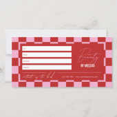 Trendy Retro Pink & Red Spa Salon Gift Certificate (裏面)
