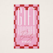 Trendy Retro Pink & Red Spa Salon Gift Voucher (正面)