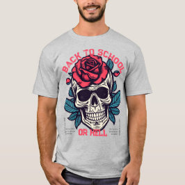 Trendy retro skull with floral Life is too short  Tシャツ