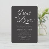 Trendy Ribbon Elegant Script Wedding Invitation 招待状 (スタンド正面)