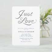 Trendy Ribbon Elegant Script Wedding Invitation 招待状 (スタンド正面)