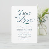 Trendy Ribbon Elegant Script Wedding Invitation 招待状 (スタンド正面)