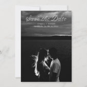 Trendy Ribbon Script Save the Date Card (正面)