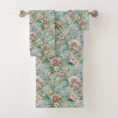 Trendy Rococo Towels Pastel Floral Bathroom Charm バスタオルセット (インサイチュ)