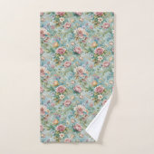 Trendy Rococo Towels Pastel Floral Bathroom Charm バスタオルセット (ハンドタオル)