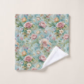 Trendy Rococo Towels Pastel Floral Bathroom Charm バスタオルセット (ウォッシュタオル)