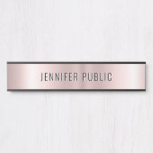 Trendy Rose Gold Modern Elegant Template House サインプレート (正面)