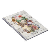 Trendy rustic antique clock French artwork Stamps ノートブック (右側)