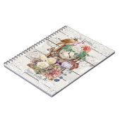 Trendy rustic antique clock French artwork Stamps ノートブック (左側)