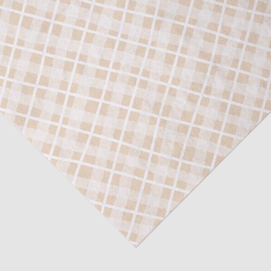 Trendy rustic tartan Brown pattern Modern tone 薄葉紙 (詳細)