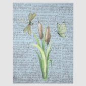 Trendy rustic vintage calligraphy letters Blue 薄葉紙 (正面)