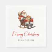 Trendy Santa Claus Modern Warmish Holiday Napkin スタンダードランチョンナプキン (正面)