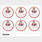Trendy Santa Claus Script Font Holiday Sticker ラウンドシール (シート)